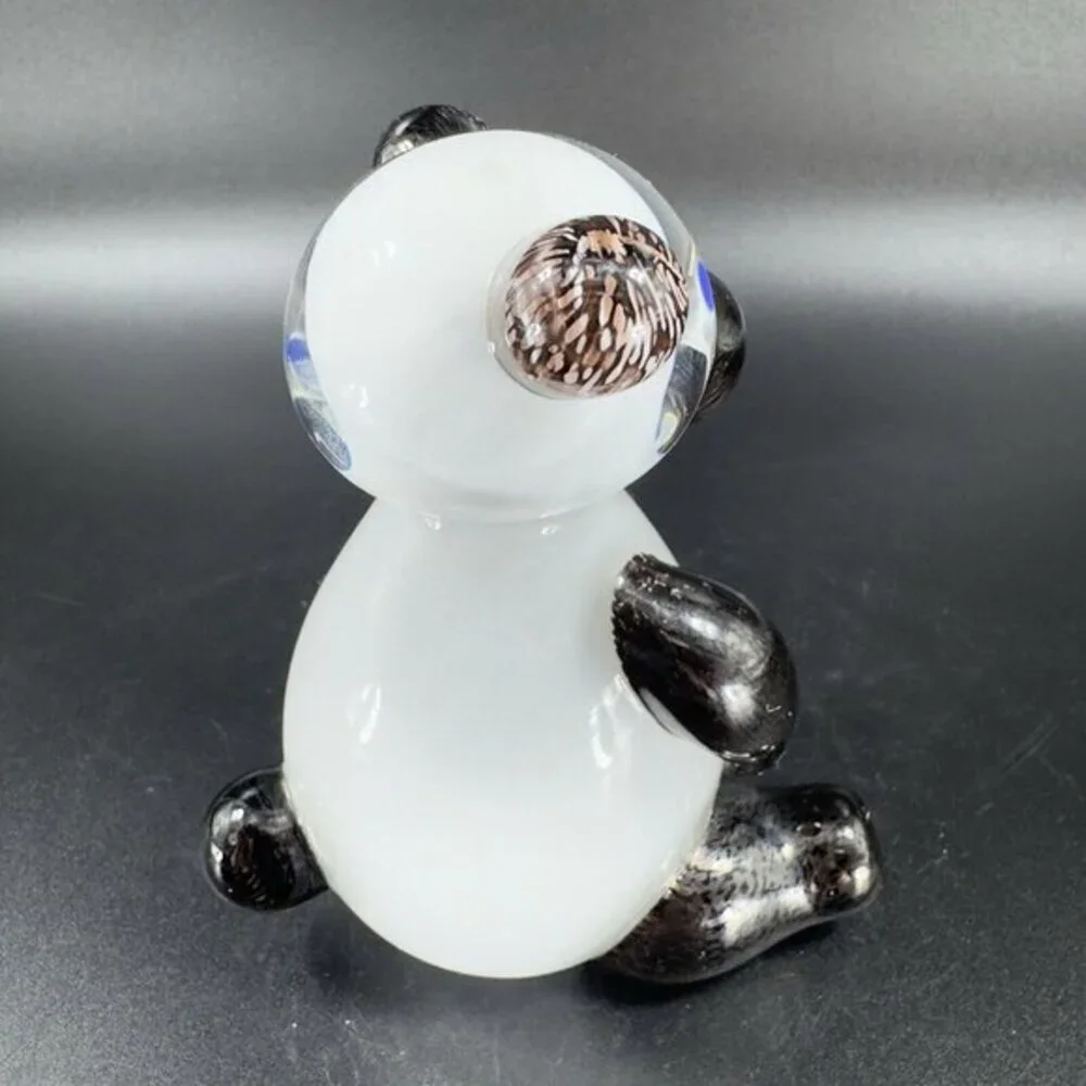 Hand Blown Venetian Glass Italian Teddy Bear Figurine Paperweight Handmade Glass